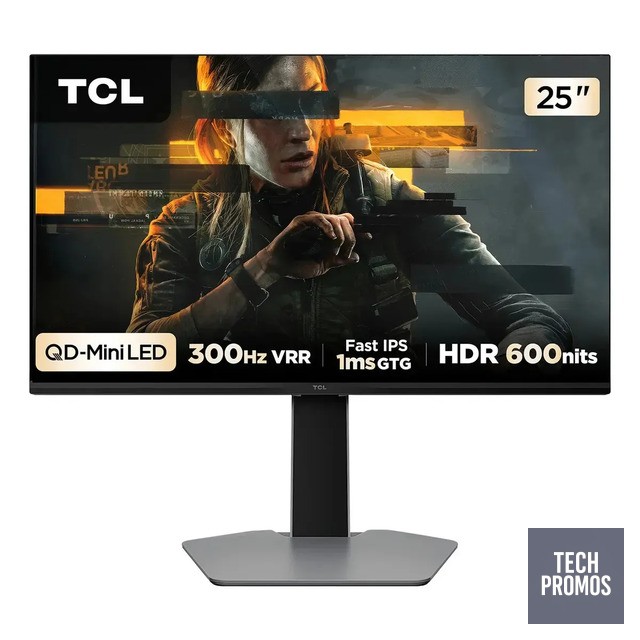 Monitor Gamer Tcl 25g64 25 Qd-mini Led 300hz Preto Preto