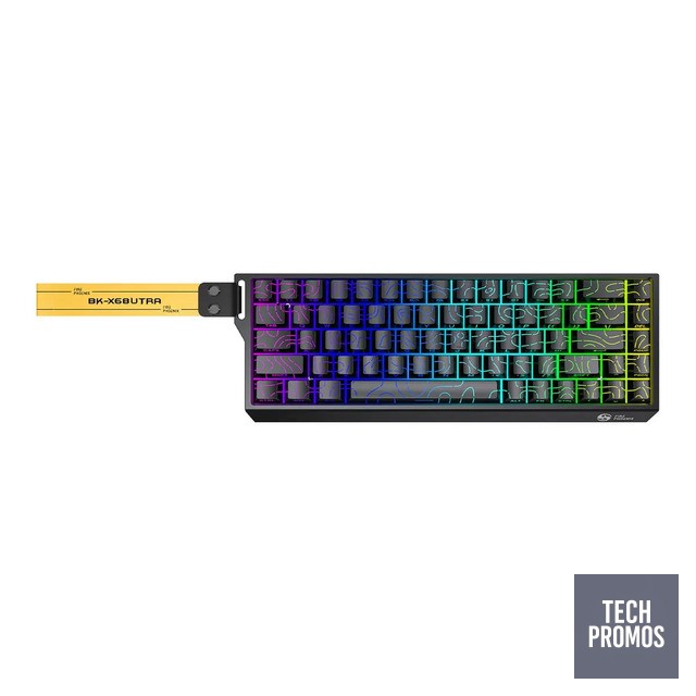 Teclado Sem Fio Gamer Magnético Rapid Trigger 0,01mm 8000hz Rgb Fire Phoenix Bk-x68 Preto Black Contour
