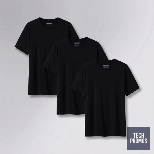 Kit 3 Camisetas Light T-shirt Insider Preto Gg