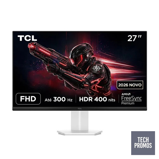Monitor Gamer TCL 27 Polegadas DLED Full HD P1AD 300Hz OC HDR400 93% DCI-P3 400 nits 27P1AD