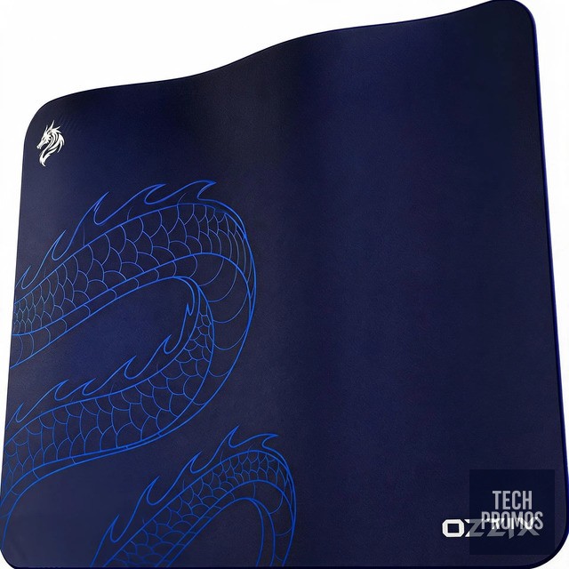 Mousepad Gamer Quadrado 49x42 Dracktar Dragão Japonês Azul Azul