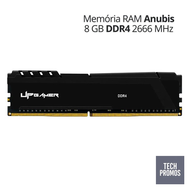 Memória RAM Desktop 8GB DDR4 2666MHz para PC, Módulo Interno com Dissipador de Calor - Linha Anubis UP Gamer