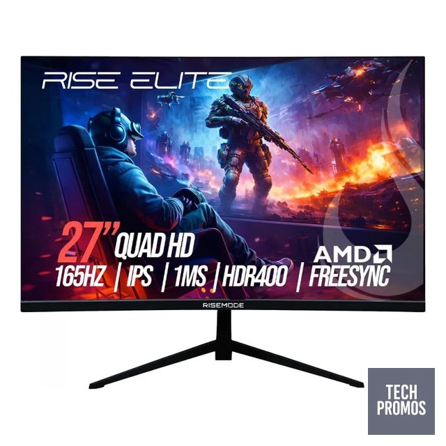 Monitor Gamer Rise Mode Elite 27 Pol Quad Hd Ips 165hz 1ms Preto