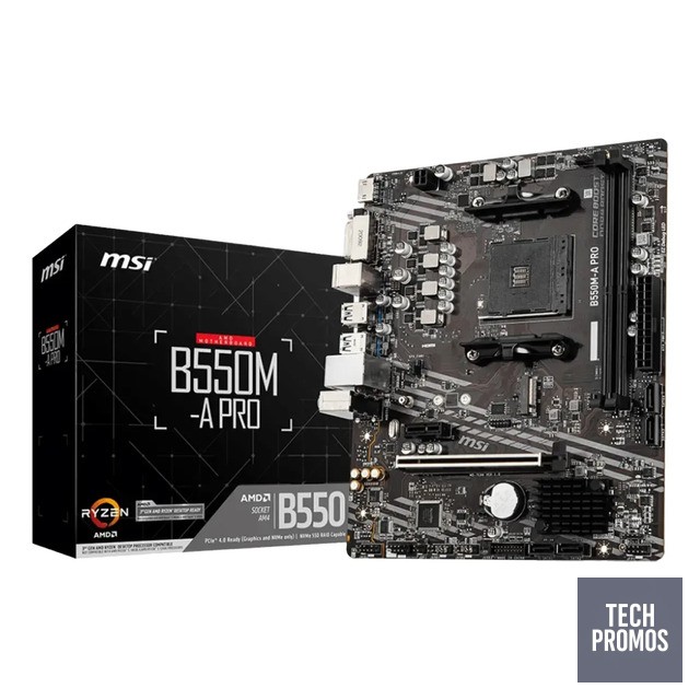 Placa Mãe Msi Pro B550 M - A, Socket Am4, Ddr4, Matx