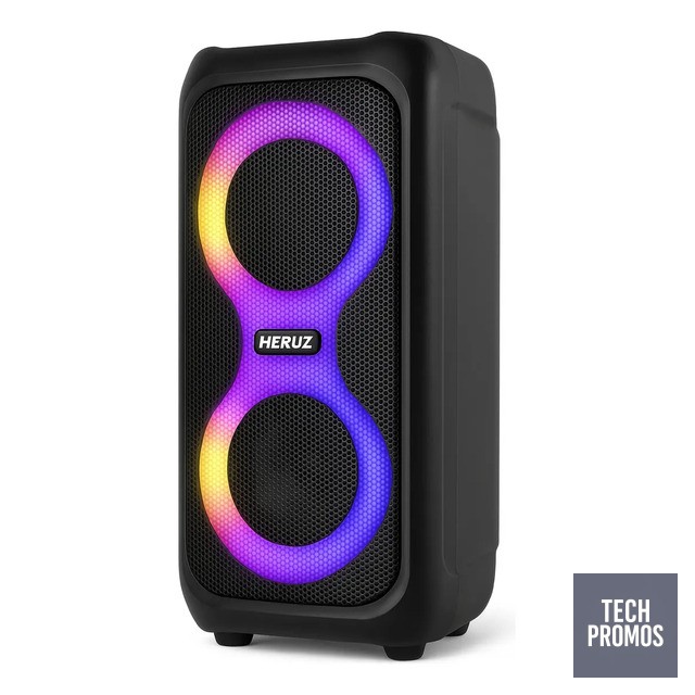Caixa de Som Bluetooth Caixinha Grande 2 Altos Falantes 10w-hz 5.0 Boombox Com Radio Fm E Entrada Usb Pendrive